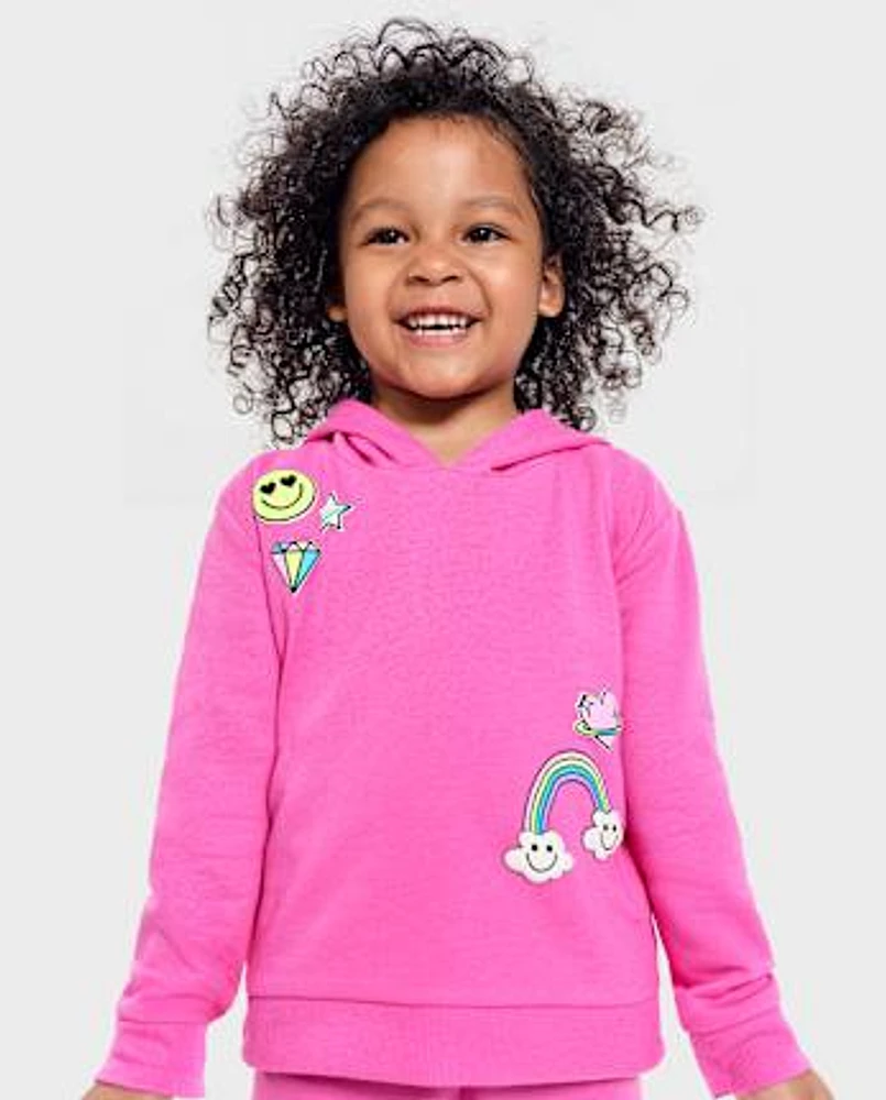 Toddler Girls Rainbow Fleece 2-Piece Outfit Set