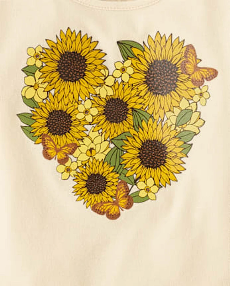 Toddler Girls Sunflower Top 3-Pack