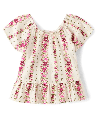 Baby And Toddler Girls Floral Peplum Top