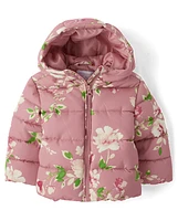 Toddler Girls Print Puffer Jacket