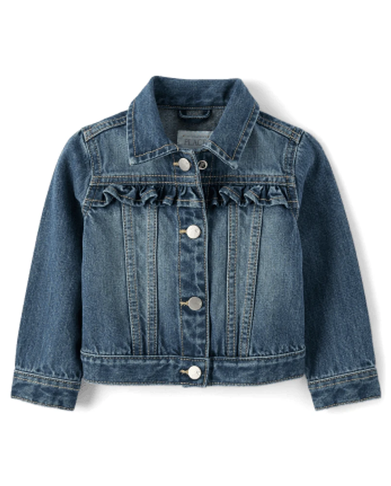 Veste en jean à volants pour bébés et petites filles