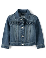 Veste en jean à volants pour bébés et petites filles