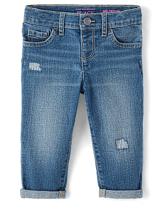 tout-petit, fille Roule Poignets Girlfriend Jeans