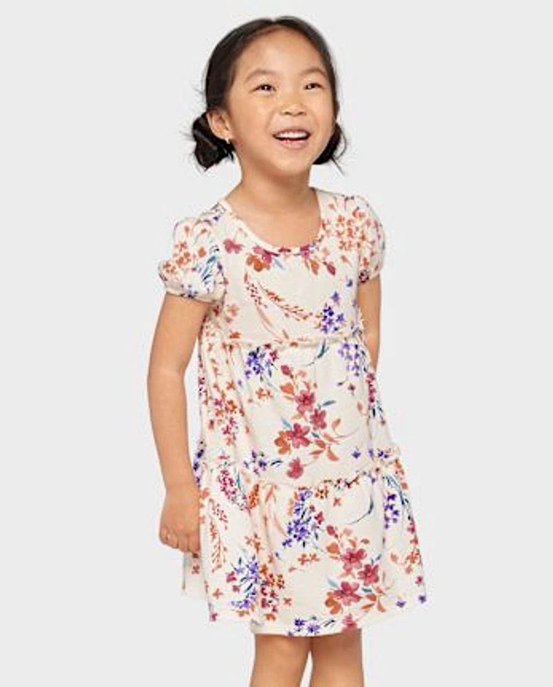 Baby And Toddler Girls Floral Tiered Dress