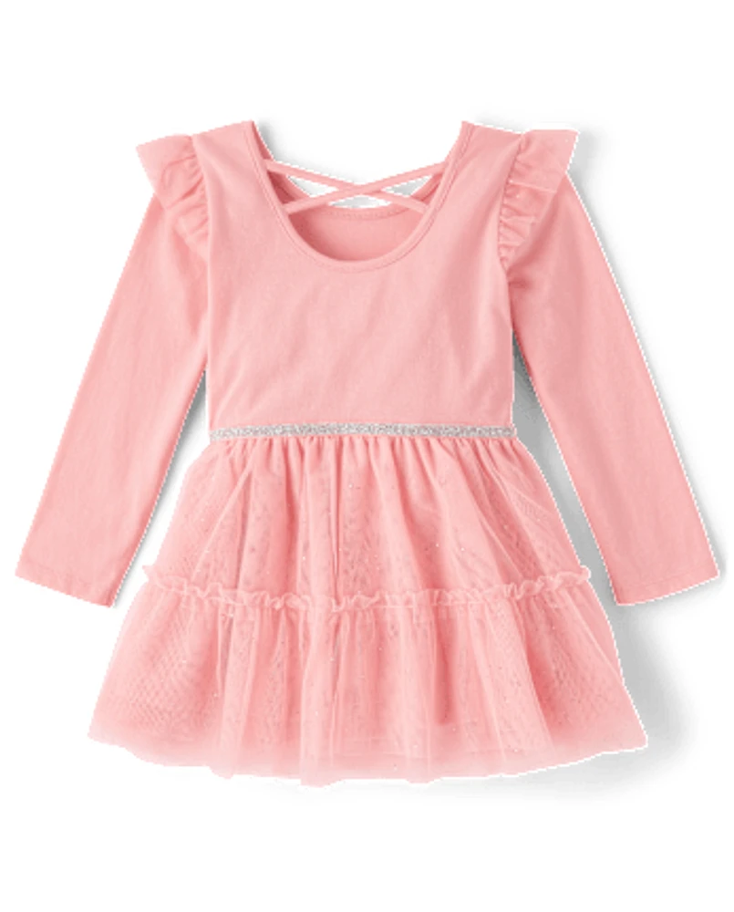 Baby And Toddler Girls Cross Back Tutu Dress