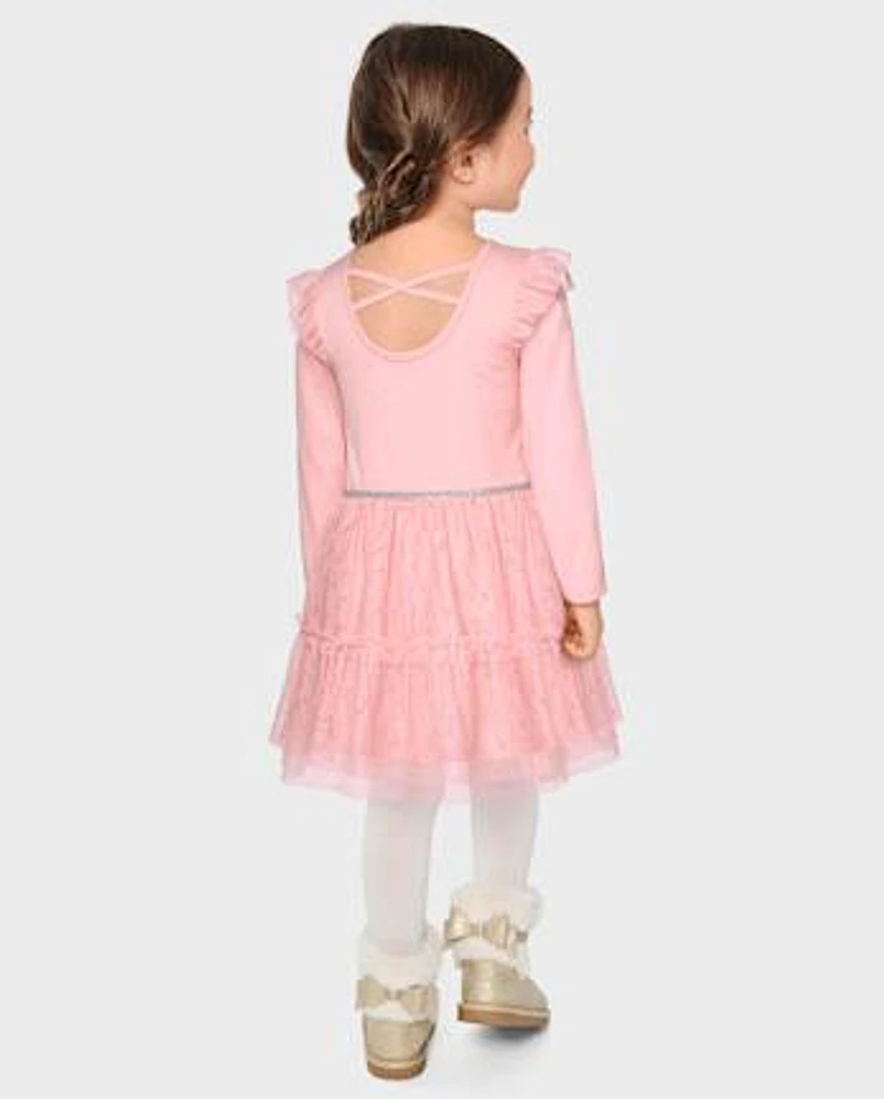 Baby And Toddler Girls Cross Back Tutu Dress