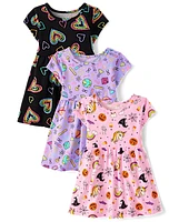 Toddler Girls Print Everyday Dress 3-Pack