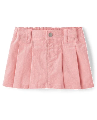 Toddler Girls Pleated Corduroy Skort