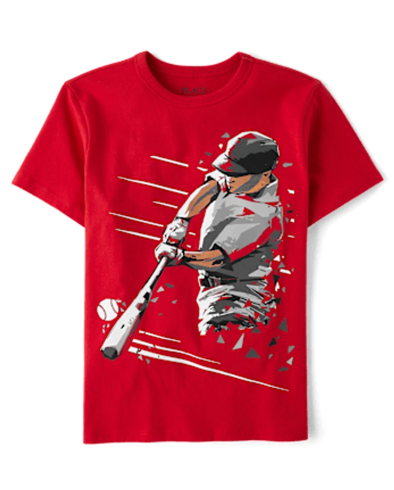 Boys Baseball Player Graphic Tee