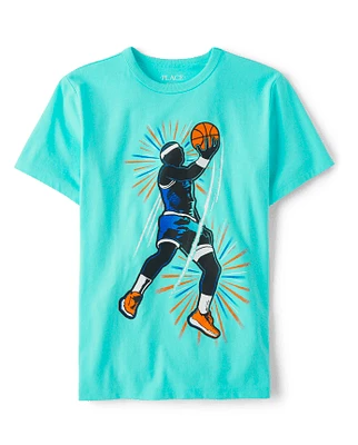 Boys Basketball Player Graphic Tee