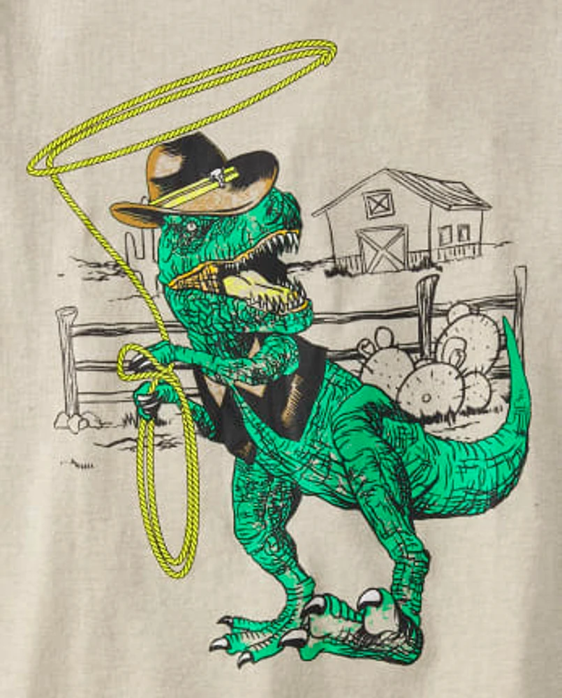 Boys Cowboy Dino Graphic Tee