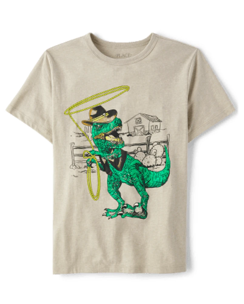 Boys Cowboy Dino Graphic Tee