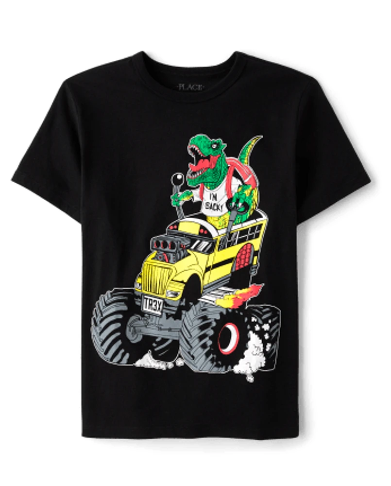 Boys Dino Monster Truck Graphic Tee