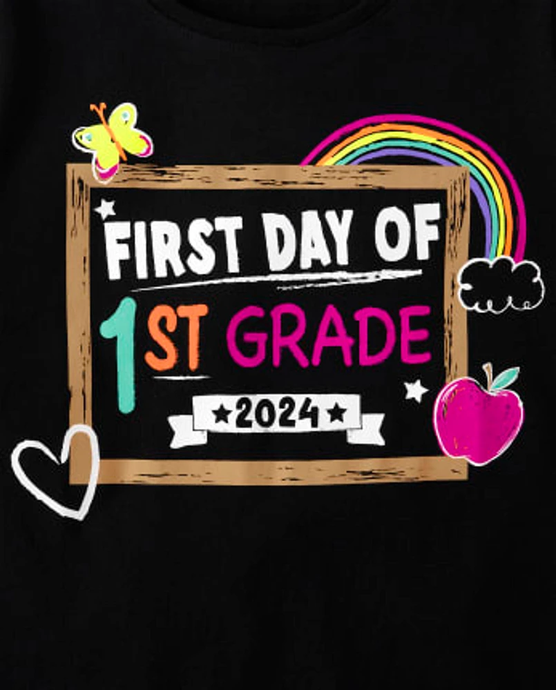 Girls First Day Of 1st Grade Graphic Tee