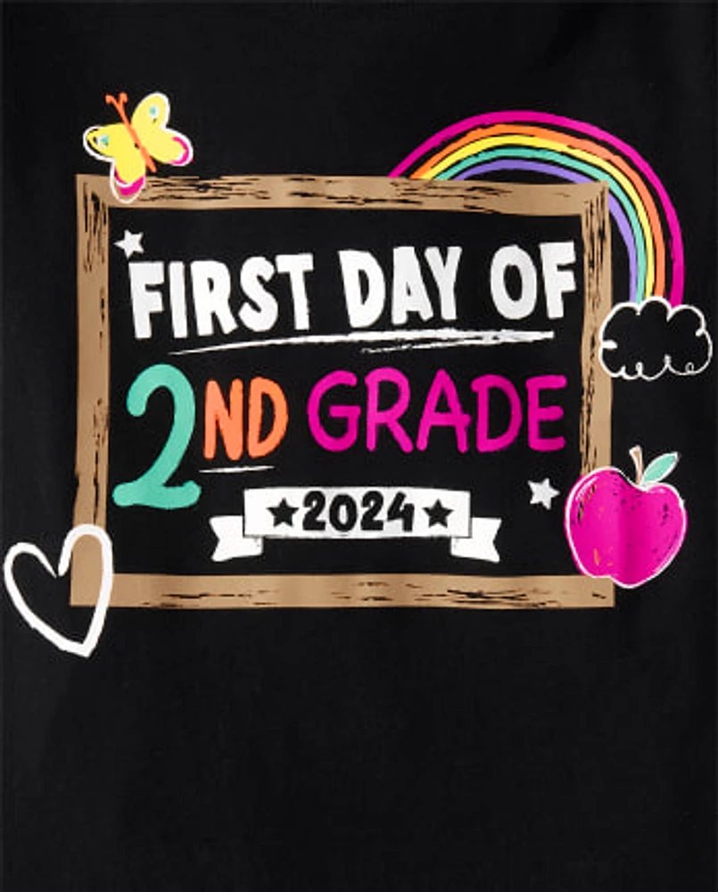 Girls First Day Of 2nd Grade Graphic Tee