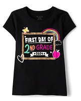 Girls First Day Of 2nd Grade Graphic Tee