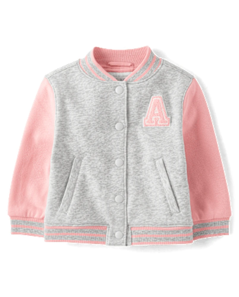 Toddler Girls Varsity Bomber Jacket