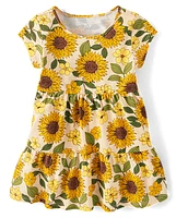 Baby And Toddler Girls Sunflower Tiered Dress