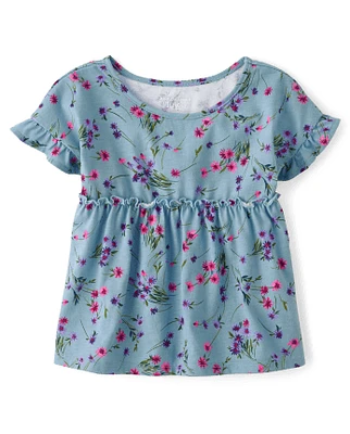 Baby And Toddler Girls Floral Empire Babydoll Top