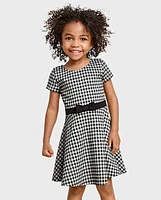 Toddler Girls Gingham Fit And Flare Dress