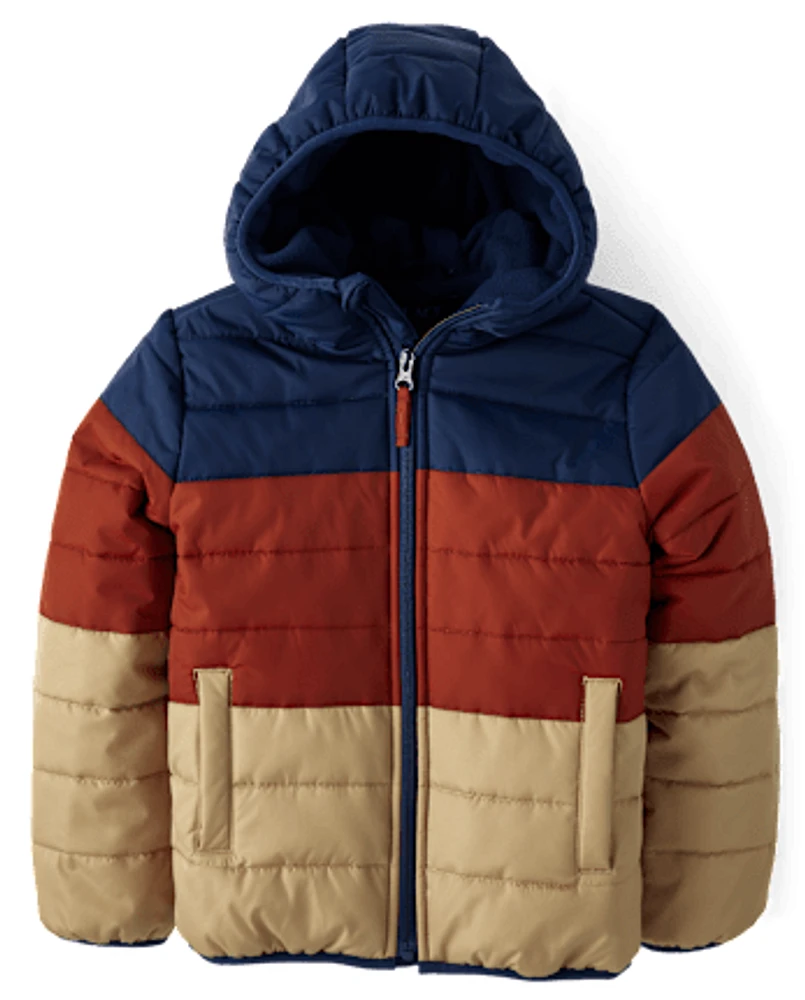 Boys Colorblock Puffer Jacket