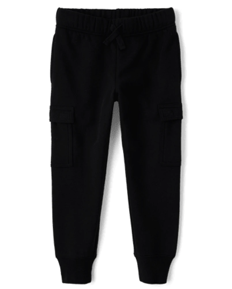 Boys Fleece Cargo Jogger Pants