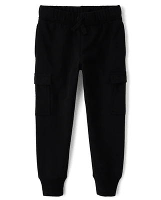 Boys Fleece Cargo Jogger Pants