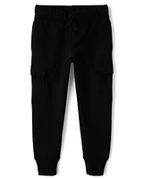 Boys Fleece Cargo Jogger Pants