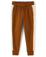 Boys Side Stripe Fleece Jogger Pants