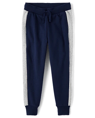 Boys Side Stripe Fleece Jogger Pants