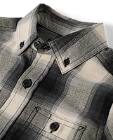 Chemise boutonnée en flanelle à carreaux pour garçon