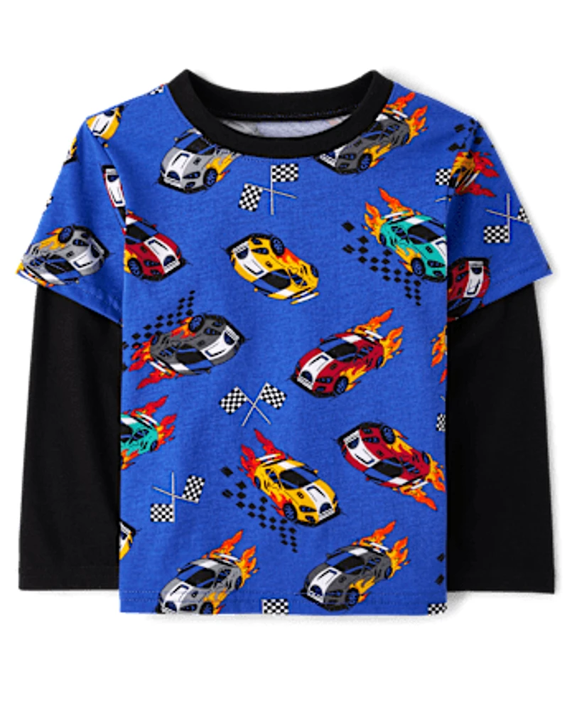 Baby And Toddler Boys Print Layered Top