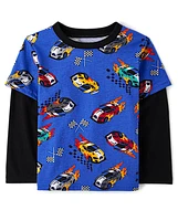 Baby And Toddler Boys Print Layered Top