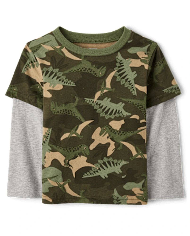 Baby And Toddler Boys Print Layered Top