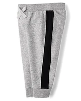 Baby And Toddler Boys Side Stripe Fleece Jogger Pants