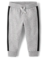 Baby And Toddler Boys Side Stripe Fleece Jogger Pants