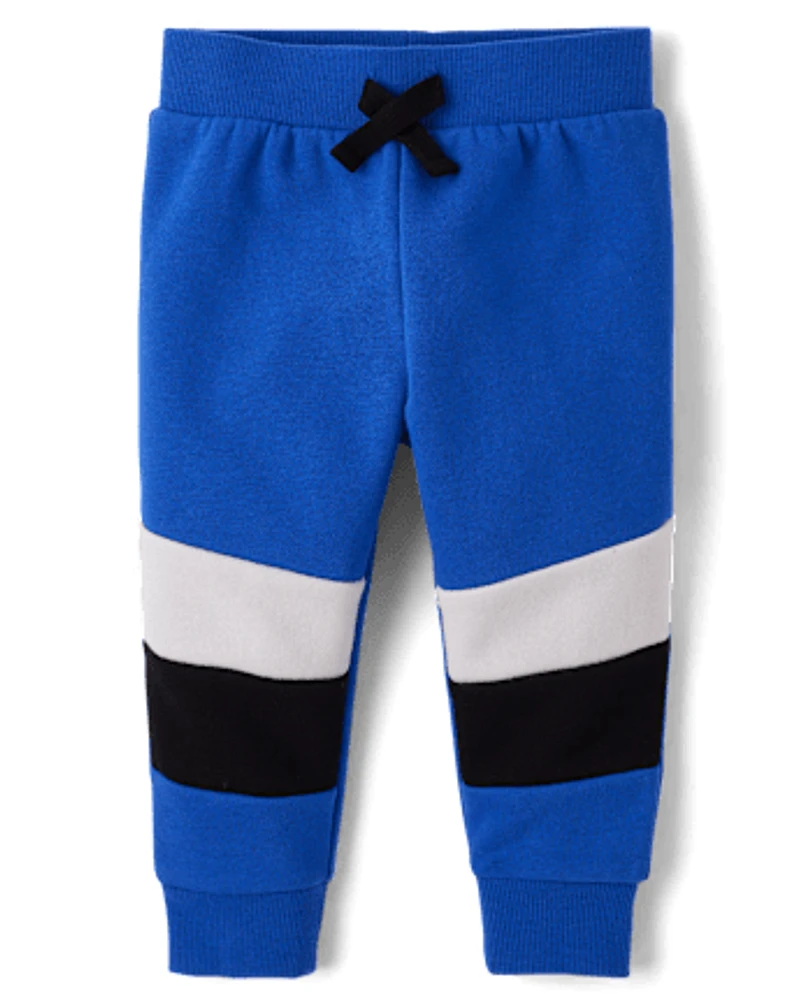 Baby And Toddler Boys Colorblock Fleece Jogger Pants