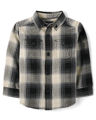 Baby And Toddler Boys Dad Me Plaid Flannel Button Up Shirt