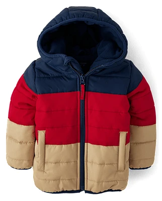 Baby And Toddler Boys Colorblock Puffer Jacket