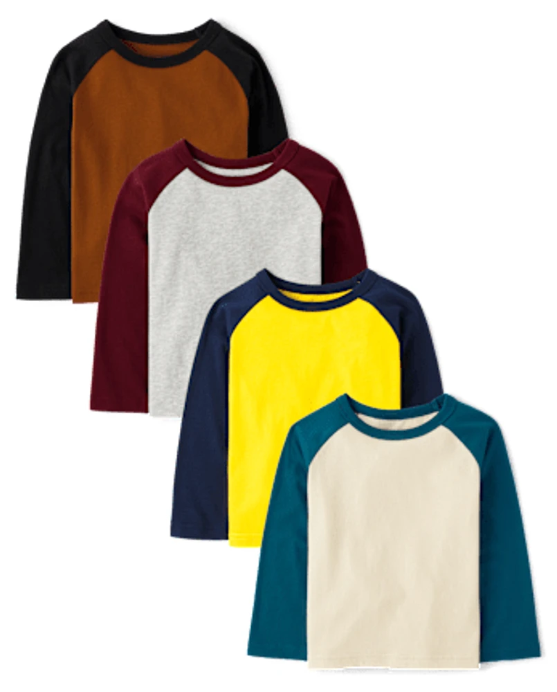 Baby And Toddler Boys Raglan Top 4-Pack