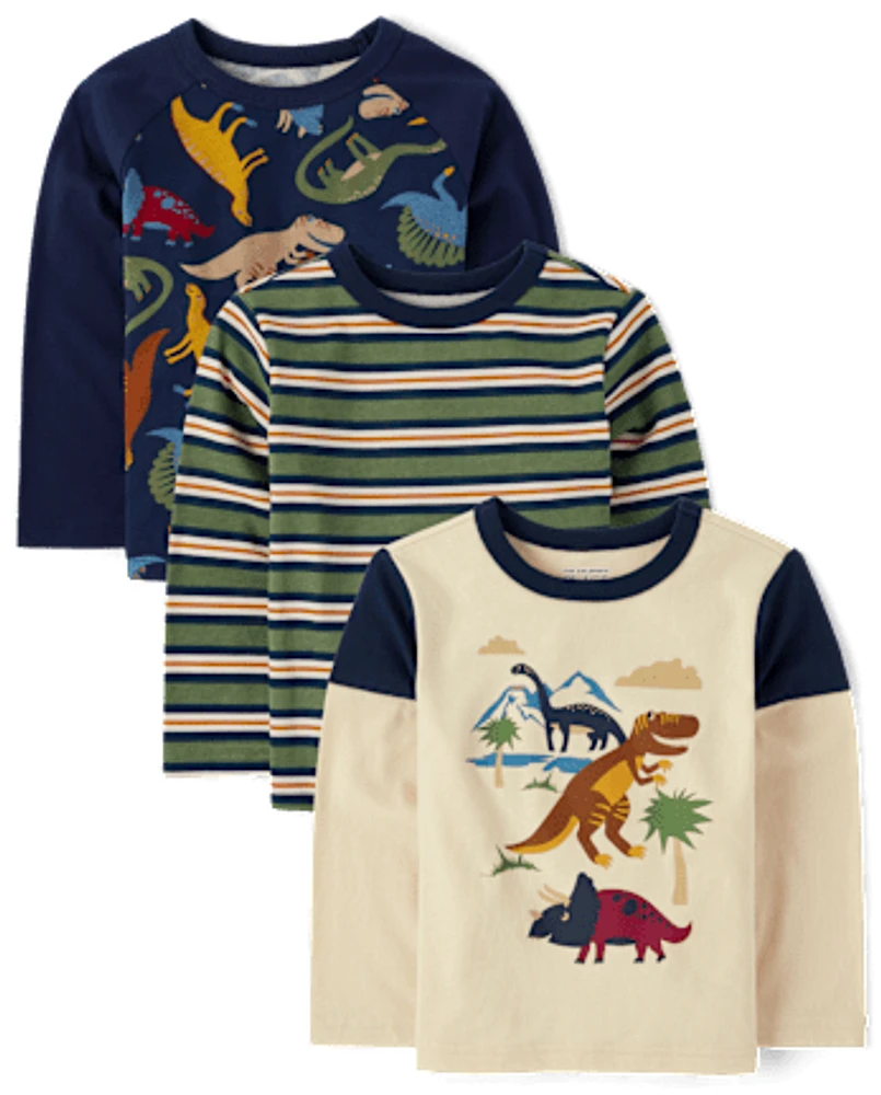 Baby And Toddler Boys Dino Top 3-Pack