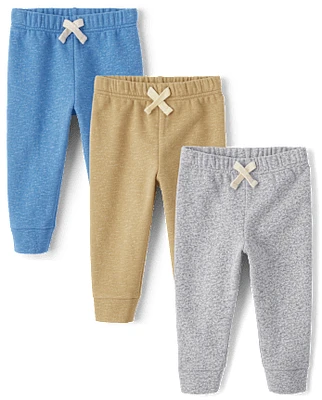 Baby And Toddler Boys Fleece Jogger Pants 3-Pack