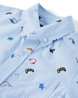 Boys Gamer Poplin Button Up Shirt