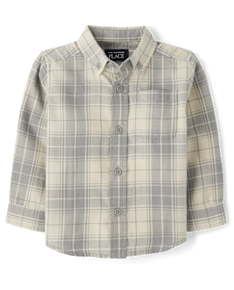 Baby And Toddler Boys Dad Me Plaid Flannel Button Up Shirt