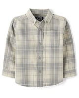 Baby And Toddler Boys Dad Me Plaid Flannel Button Up Shirt