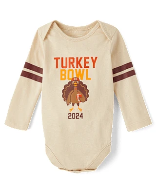 Baby Matching Family Turkey Bowl 2024 Graphic Bodysuit