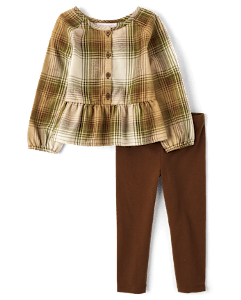 Toddler Girls Plaid 2-Piece Outfit Set