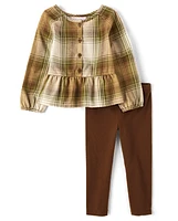 Toddler Girls Plaid 2-Piece Outfit Set