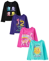 Baby And Toddler Girls Education Graphic Tee 4-Pack