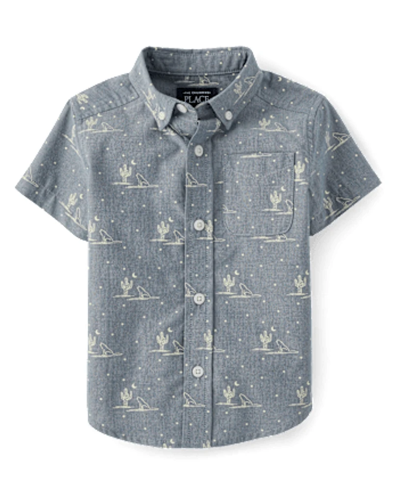 Baby And Toddler Boys Western Poplin Button Up Shirt